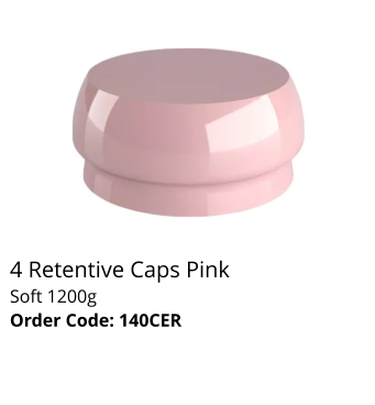 4 Retentive Caps Pink Soft 1200g Order Code: 140CER